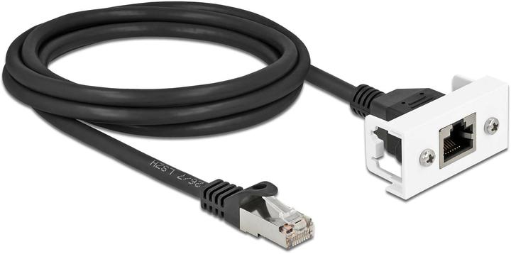 Actual product image Delock Network extension cable for Easy 45 module S/FTP RJ45 male to RJ45 female Cat.6A 2 m black (S/FTP, CAT6a, 2.20 m)