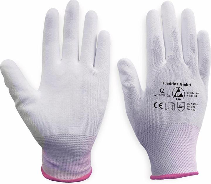 Produktbild Quadrios ESD-Handschuh Grösse: XS Polyamid, Polyurethan (XS)