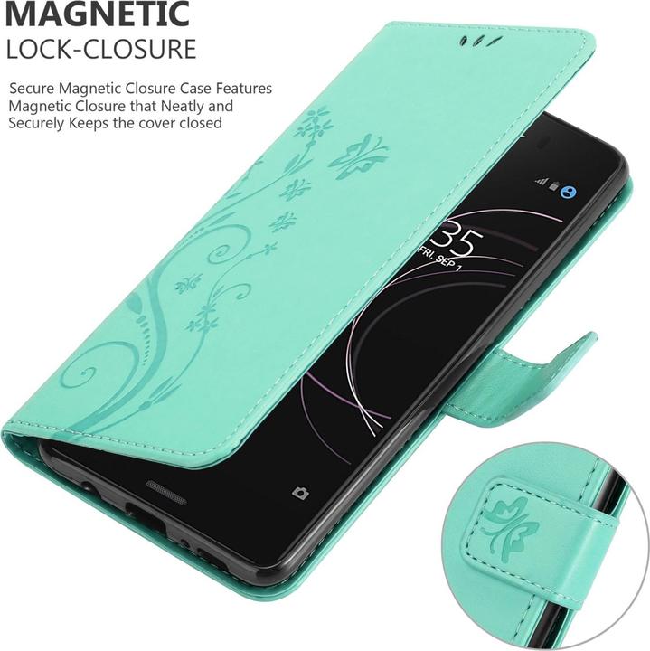 Actual product image Cadorabo Flower Book Case for Sony Xperia XZ1 COMPACT (Sony Xperia XZ1 Compact)