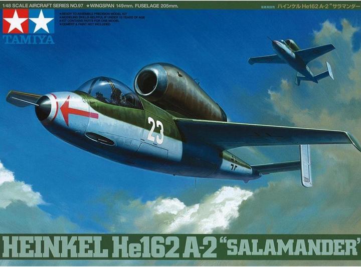 Actual product image Tamiya German Heinkel He162 A2 Salamander
