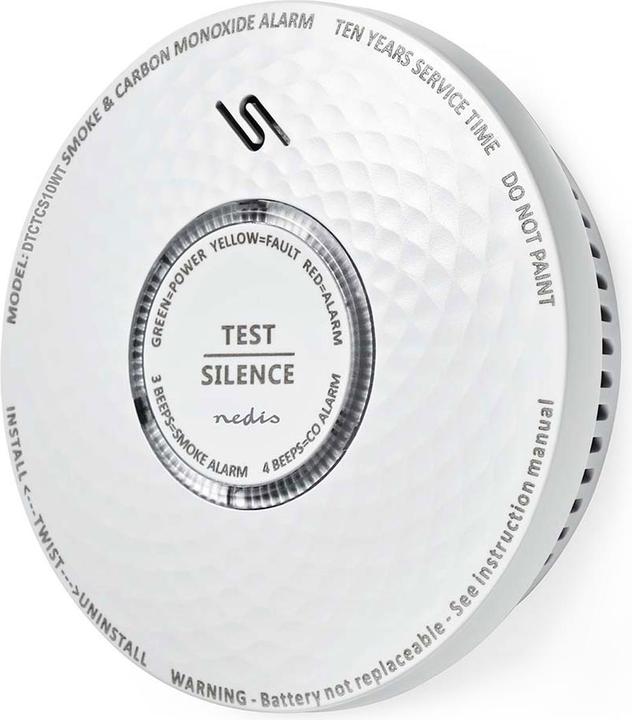 Produktbild Nedis Smoke & Kohlenmonoxid-Alarm | Batteriebetrieben | Batterie Lebensdauer bis zu: 10 Jahre | EN