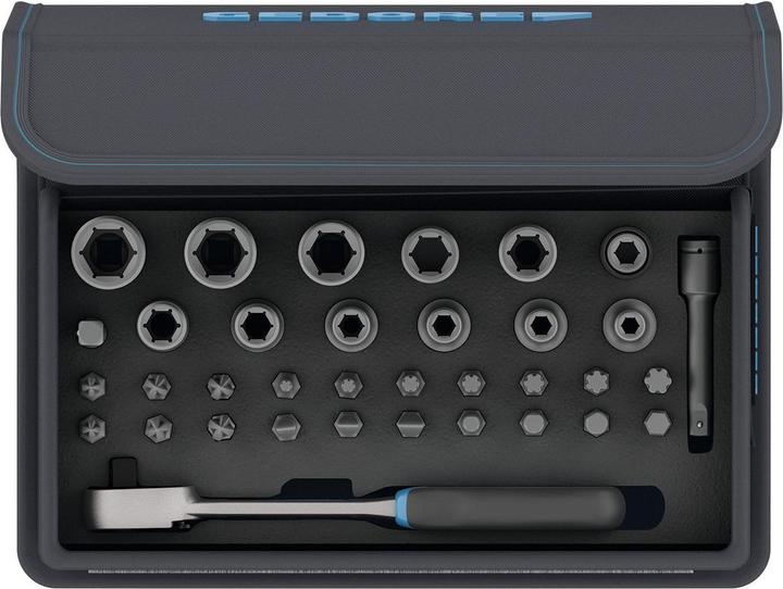 Produktbild Gedore TC 666-MU-20 Bit-Steckschlüssel-Satz mit Knarre 1/4" 35-teilig