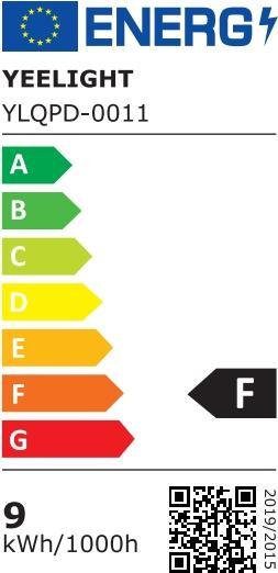 Energy Label Yeelight Inteligentna żarówka W4 E27 (kolor) 1szt (E27, 4 W, 806 lm, 1 x, F)