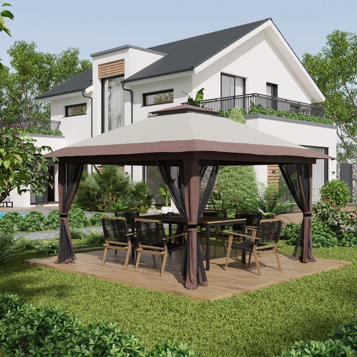Immagine prodotto Outsunny Padiglione pieghevole con rete (392 cm, 392 cm)