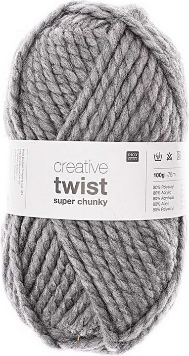 Immagine prodotto Rico Design Lana Creative Twist Super Chunky 100 g Grigio Scuro (75 m)