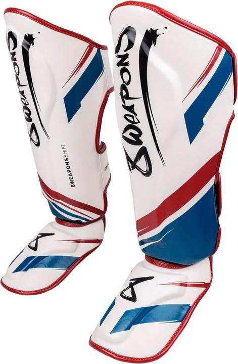 Actual product image 8Weapons Shin Guards, Shift, white-navy-red, S (S)