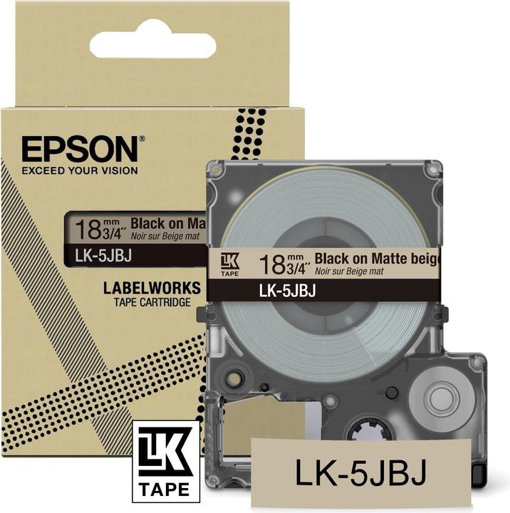 Epson Matte Beige/Black 18mm LK-5JBJ (1.80 cm, Beige)