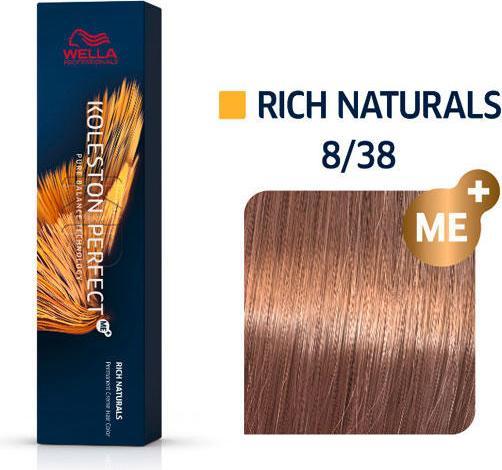 Actual product image Wella Koleston Perfect Me+ (8/38 light blonde gold pearl)