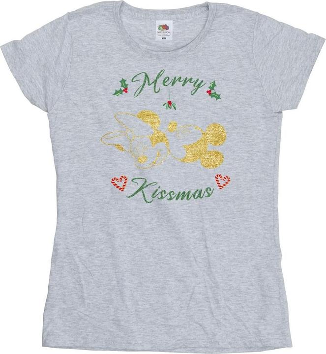 Actual product image Disney Womens/Ladies Mickey Mouse Merry Kissmas Cotton T-Shirt (XXL)
