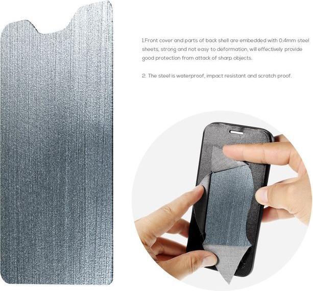 Produktbild MU Classic Leder Hülle mit eingenähtem Stahlblatt (LG Q6, LG Q6+)
