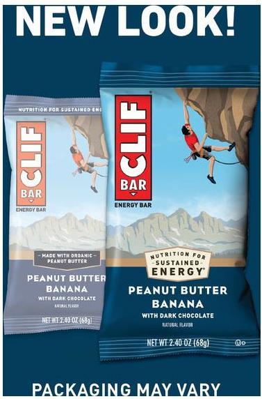 Actual product image Clif Bar Bolt (Banana, Dark chocolate, 12 pcs., 816 g)
