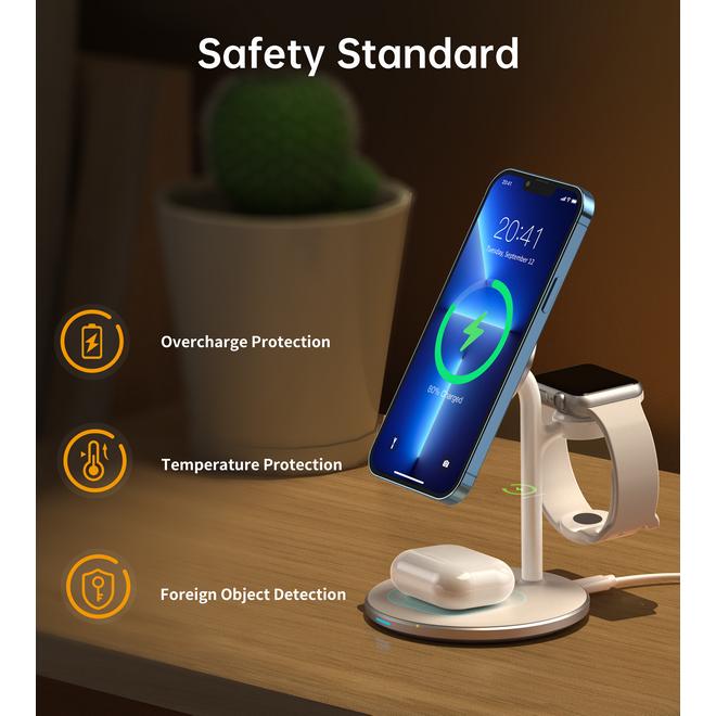 Actual product image Choetech 15W 3 in 1 Wireless Charger T585 F (15 W)