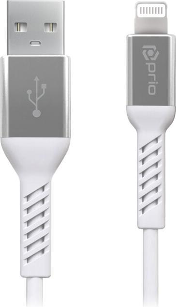 prio Câble Charge & Sync USB A vers Lightning certifié Mfi 2m blanc (2 m)