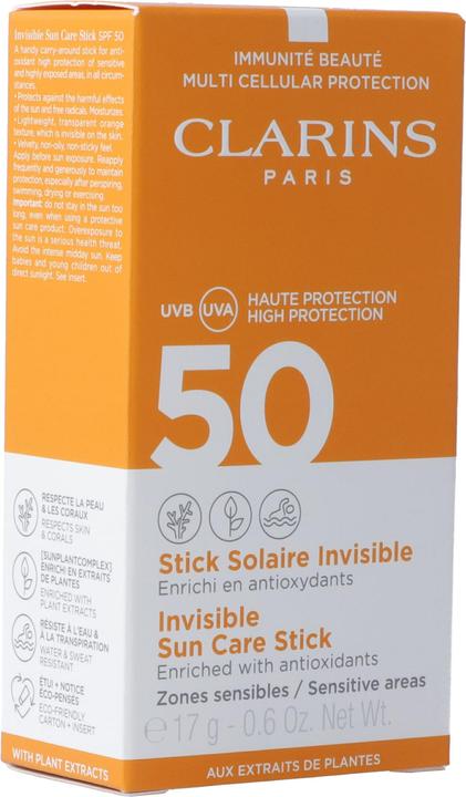 Image du produit Clarins Stick solaire invisible (Stick solaire, Crème solaire visage, SPF 50, 69 g)