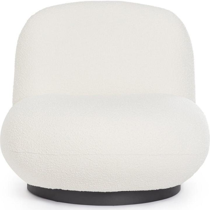 Actual product image Bizzotto Swivel armchair Margot white boucle