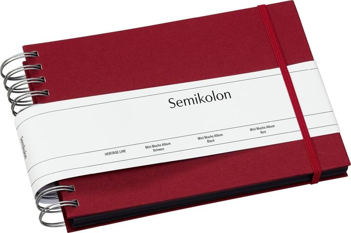 Produktbild Semikolon Fotoalbum Mini Mucho 25x16cm bordeaux Leinenbezug (9 x 13 cm, 10 x 15 cm)