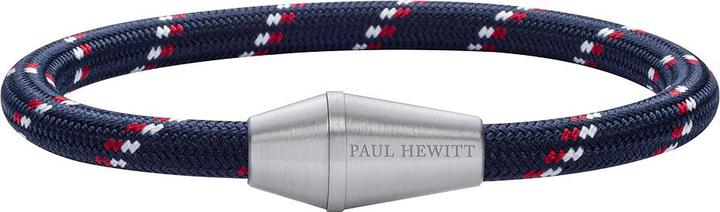 Paul Hewitt Bracelet Conic Silver Nylon Navy Blue Red White XL (21 cm, Edelstahl, Nylon)