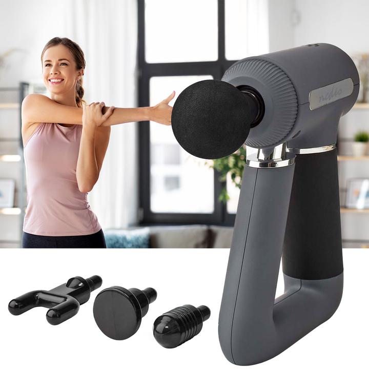 Image du produit Nedis Pistolet de massage sportif à piles Construit en Lithium Ion Rechargeable 6 modes de massage U