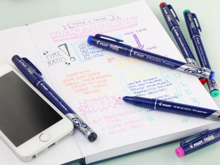 Produktbild Pilot FriXion Fineliner x3 Fancy (Violett, Rosa, Hellgrün, Dunkelblau, 3 x)