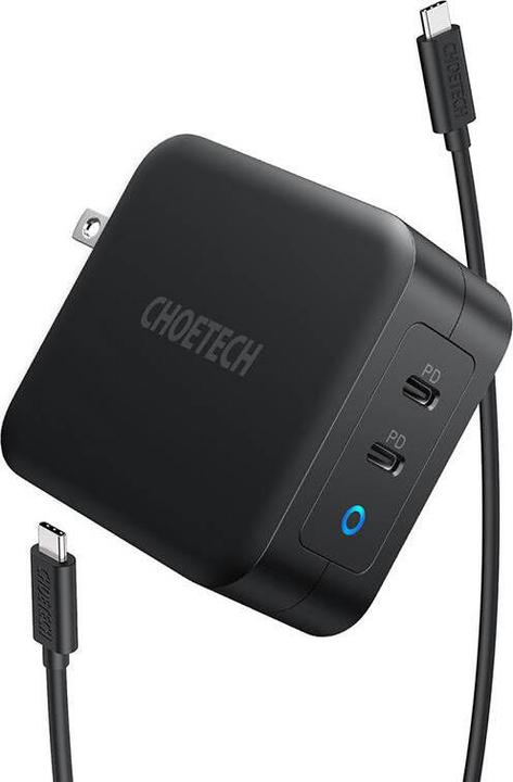 Produktbild Choetech PD6008 2xUSB-C PD 100W GaN mains charger (100 W)