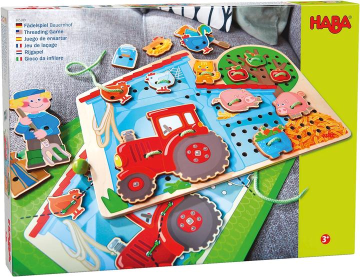 Produktbild Haba Fädelspiel Bauernhof (Französisch, Deutsch, Italienisch, Englisch, Niederländisch, Spanisch)