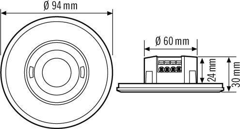 Image du produit Esylux Détecteur de présence PDFLAT 360i/8 encastré DDALI ws (8 m)