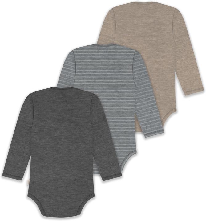 Image du produit Normani Lot de 3 Body Mérinos Bébé manches longues "Auckland" - 9383 (74)