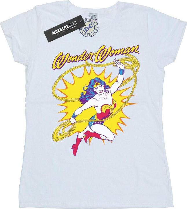 Actual product image Womens/Ladies Wonder Woman Leap Cotton T-Shirt (XXL)