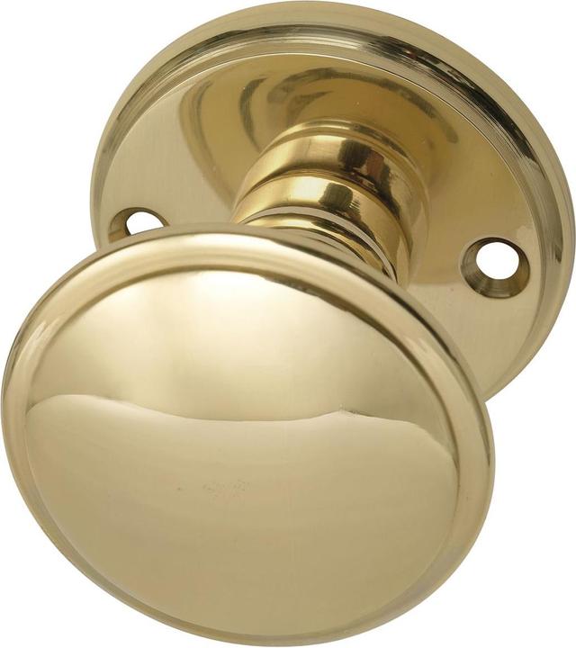 Produktbild Marchesi Türknopf Flachform - auf Rosette (Facette), ø 55 mm, Messing poliert (Türknopf)
