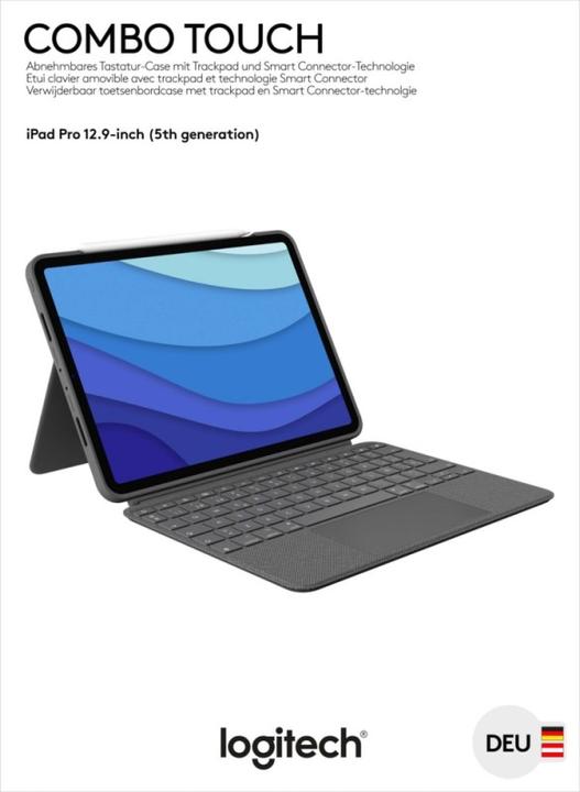 Actual product image Logitech Combo Touch (DE, iPad Pro 12.9 2021 (5th Gen), iPad Pro 12.9 2022 (6th Gen))