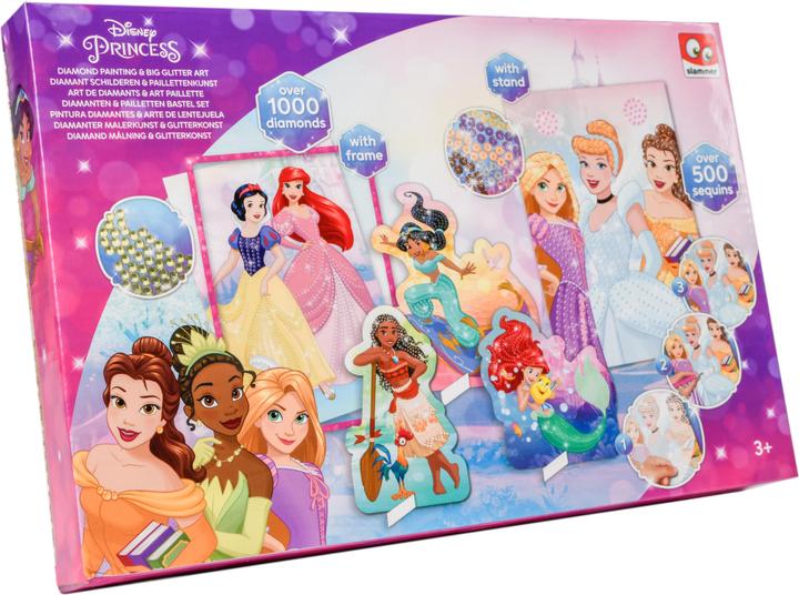 Actual product image Canenco Disney Princess diamond painting and glitter art