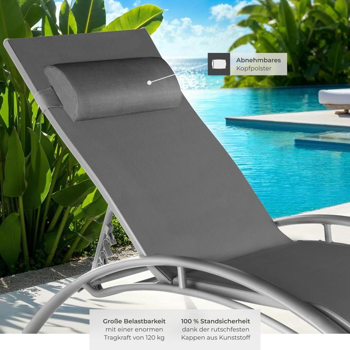 Image du produit tectake 2x Bains de soleil (158 cm)