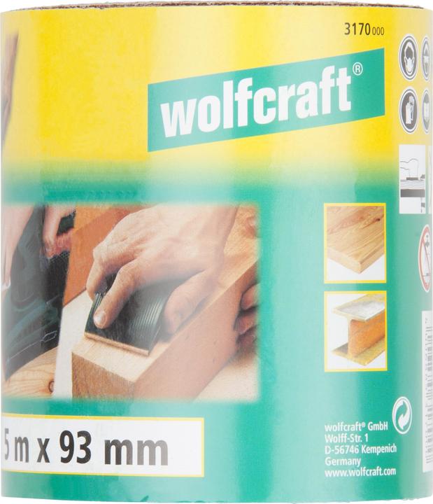 Actual product image wolfcraft wolfcraft 1 roll of sandpaper Kor. K120, 5mx93mm (120)
