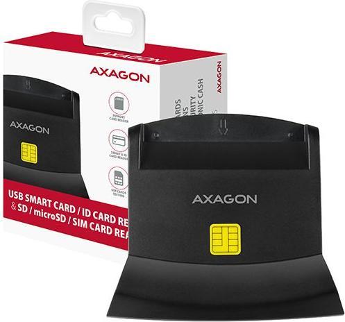 Actual product image Axagon CRE-SM2 USB Smart Card and SD/microSD/SIM Card Reader - USB 2.0 (USB 2.0)