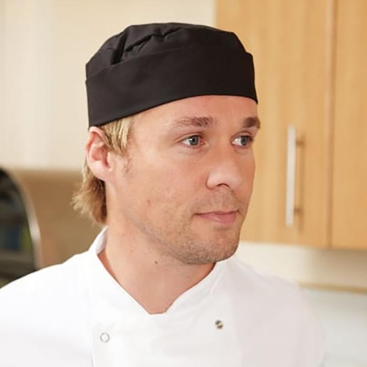 Image du produit Dennys Skullcap Kochmütze Kochkappe Schwarz (2 Stückpackung)