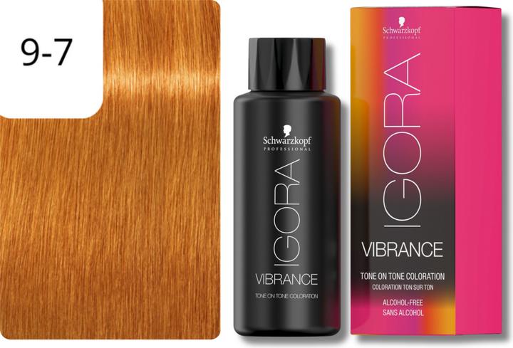 Actual product image Schwarzkopf Professional IGORA Vibrance Hair Tint NEW (9-7 Extra Light blonde copper)