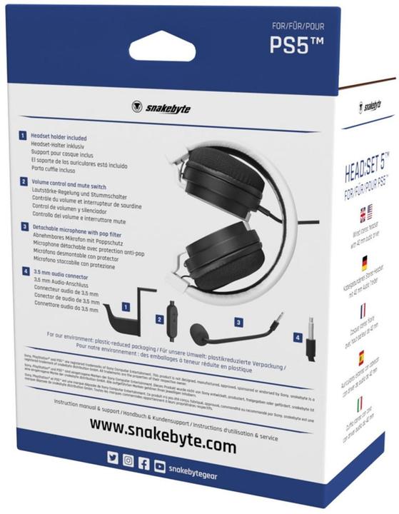 Produktbild EPE Snakebyte HEAD:SET 5 (PS5) Kopfhörer Kopfband Schwarz (Kabelgebunden)
