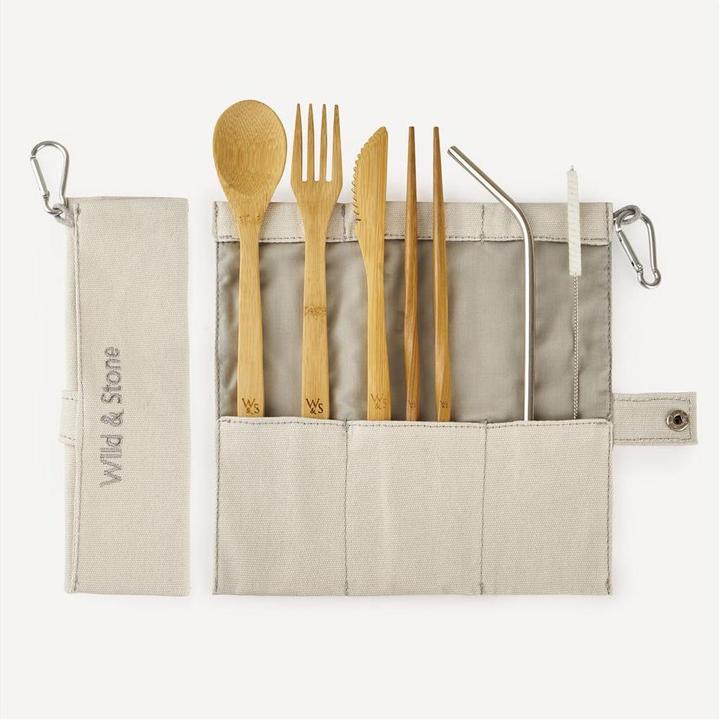 Actual product image Wild & Stone Bamboo Picnic Cutlery Set, 8 pieces