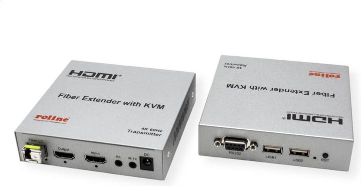 Produktbild Roline Prolongateur KVM HDMI USB sur FO 4K60, 20km