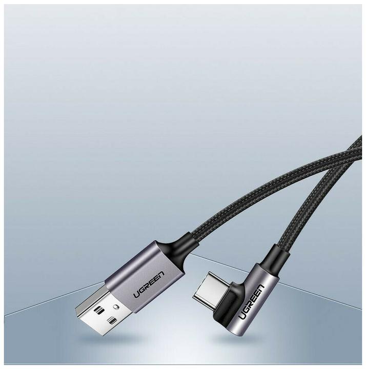 Produktbild Ugreen USB-C gewinkelt zu USB-A 2.0 A Datenkabel (2 m, USB 2.0)