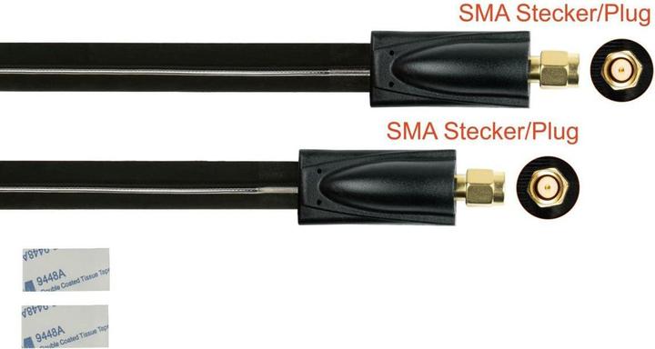 Actual product image Kabelmeister Coaxial HF window feed-through, SMA plug to SMA plug, black, 0.2m (Window bushing)