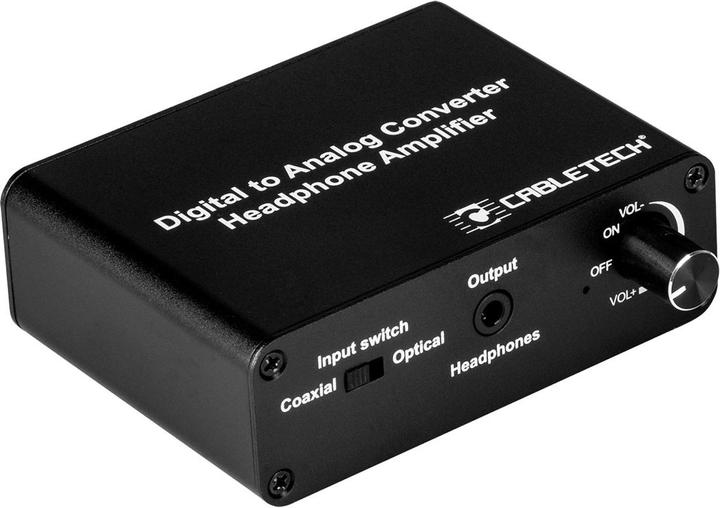 Actual product image Cabletech Audio converter from optical digital signal to analogue with headphone connection