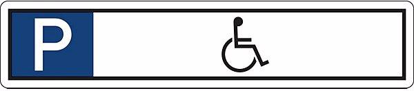 Actual product image Marahrens Parking sign, aluminum, LxH 520x110 mm, P / wheelchair user symbol