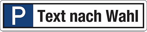Produktbild Marahrens Parkplatzkennzeichen, Alu, LxH 520x110 mm, P/Individueller 1-zeiliger Text