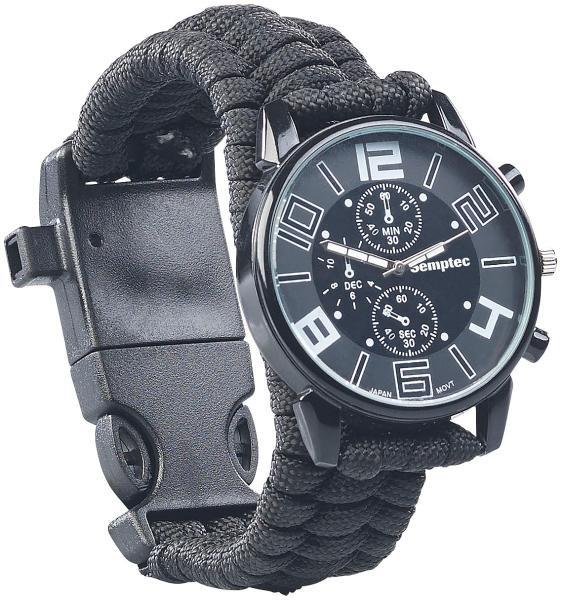 Produktbild Semptec 5-in-1-Überlebensuhr mit Armband aus Para-Seil