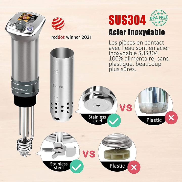 Produktbild KitchenBoss G320 Pro Silberfarben Sous Vide