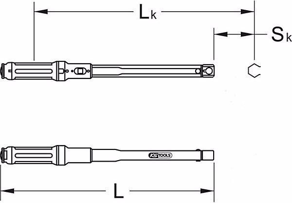 Immagine prodotto KS Tools Chiave dinamometrica a inserto di precisione ERGOTORQUE®, 14x18 mm, 80-420 Nm (1/2", 80 Nm, 420 Nm)
