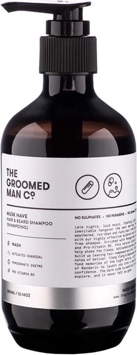 The Groomed Man Musk Have Hair & Beard Shampoo (300 ml, Flüssiges Shampoo)