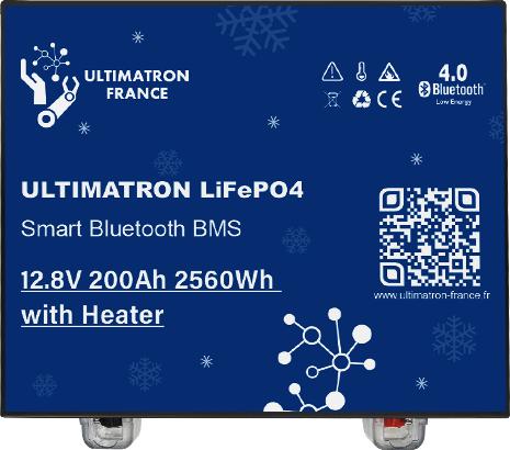 Immagine prodotto Ultimatron Batteria sottosella POLAR LiFePO4 ULM-12V-200Ah (riscaldatore) (12 V, 200 Ah)