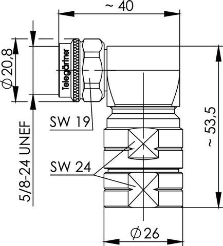 Immagine prodotto Telegärtner Spina ad angolo N (Cavi antenna)